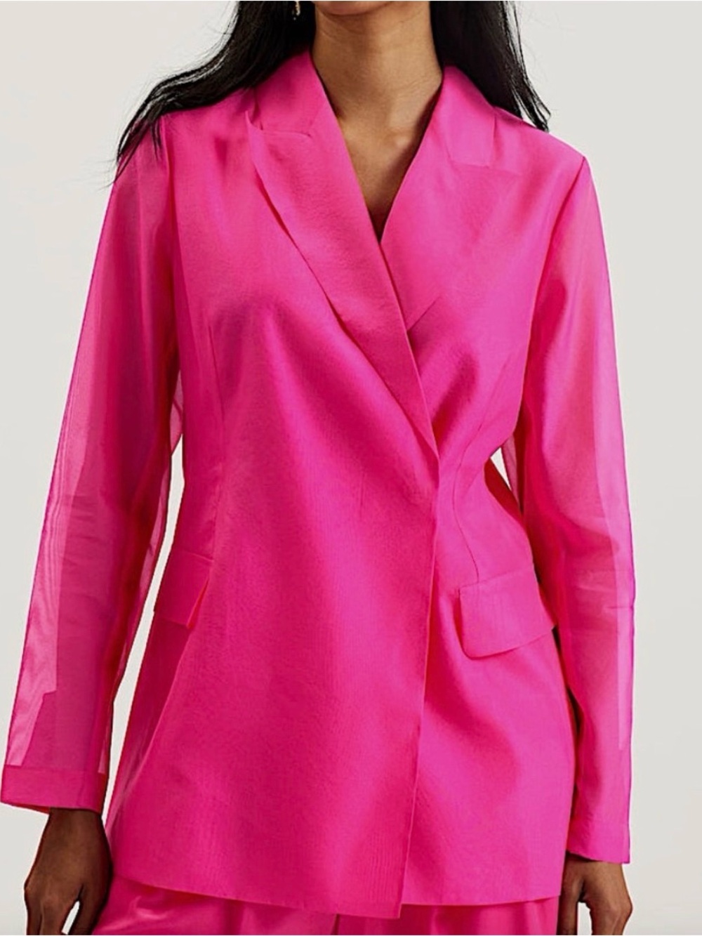 Ted Baker Hot Pink Lightweight sheer Blazer Jacket
